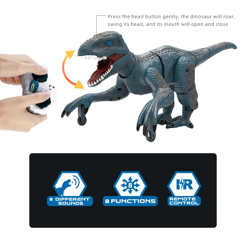 Multifunctional Infrared Remote Control Walking Animal Model Jurassic World Dinosaur Kids Rechargeable RC Velociraptor Toys