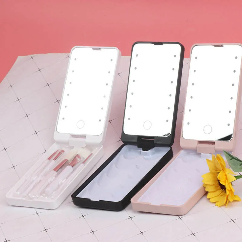 Wholesale/Supplier Pocket Mirror 1X/3X Magnification LED Compact Travel Makeup Mirror Compact Mirror with Light GMS705