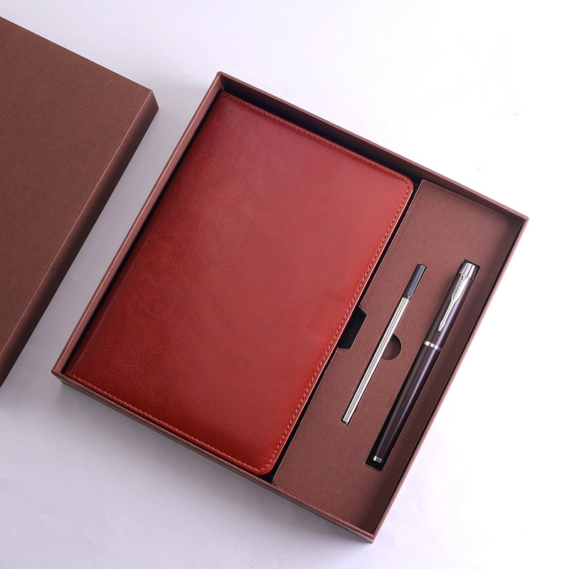 Business Notebook Gift Box Set con y sin hebilla magnética Inserción del lápiz de firma para portátil