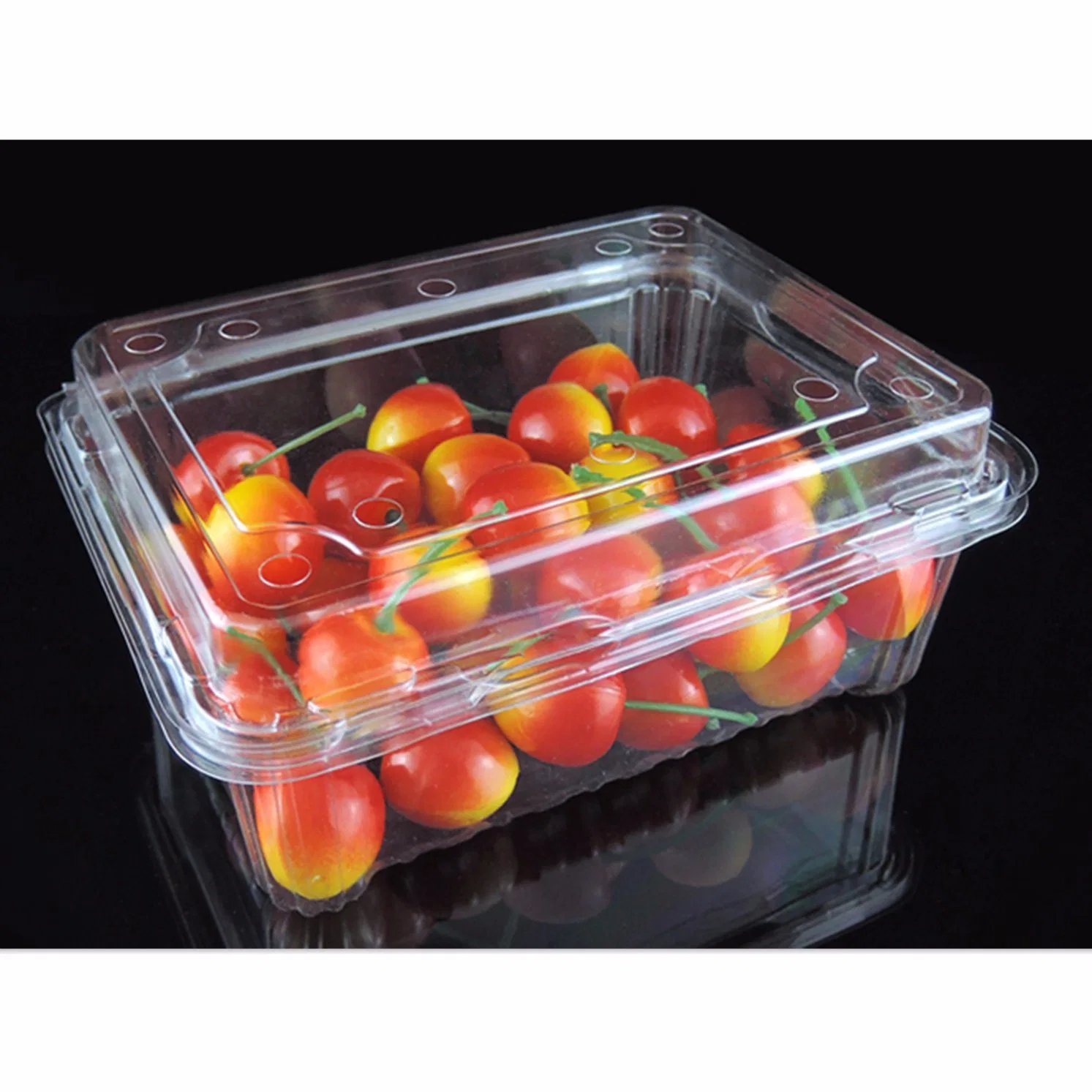 Boîte alimentaire en plastique jetable transparente et saine pour les fruits et légumes au supermarché (contenant en PET)