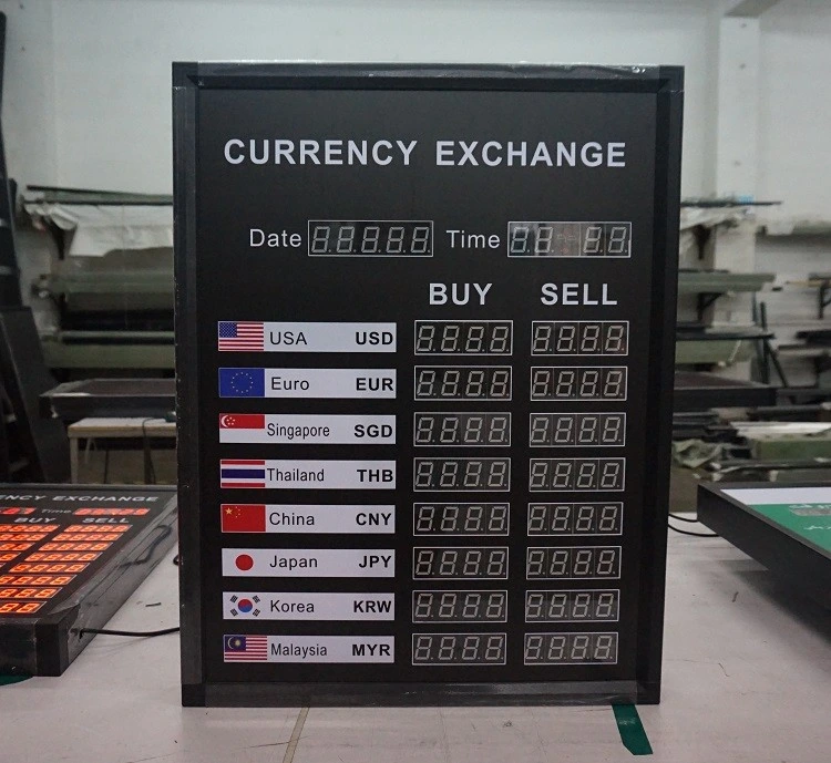 OEM Indoor and Outdoor Display LED Foreign Currency Exchange Rate Board dB1000