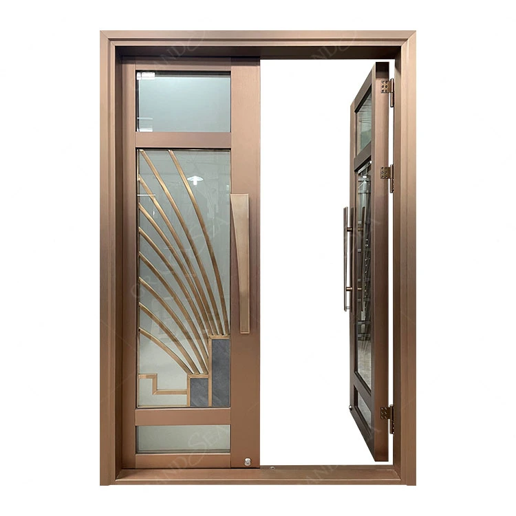 Manufacture Exterior Security Steel Metal Door with Glass Security Steel Door for Houses