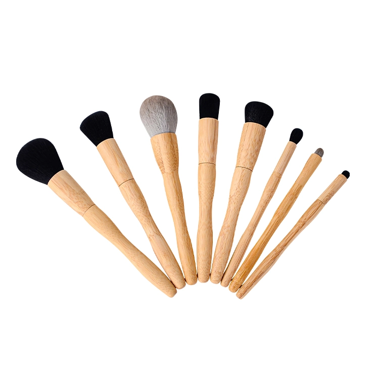 Customized Black Color Refillable Bamboo Makeup Foundation Brushes Private Label Makeup Brushes