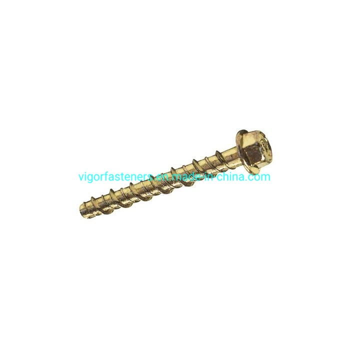 Ankascrew Hex Flange Head Concrete Bolt Yellow Zinc Plated Hex Flange Masonry Concrete Bolt Anchor Self Tapping Screw
