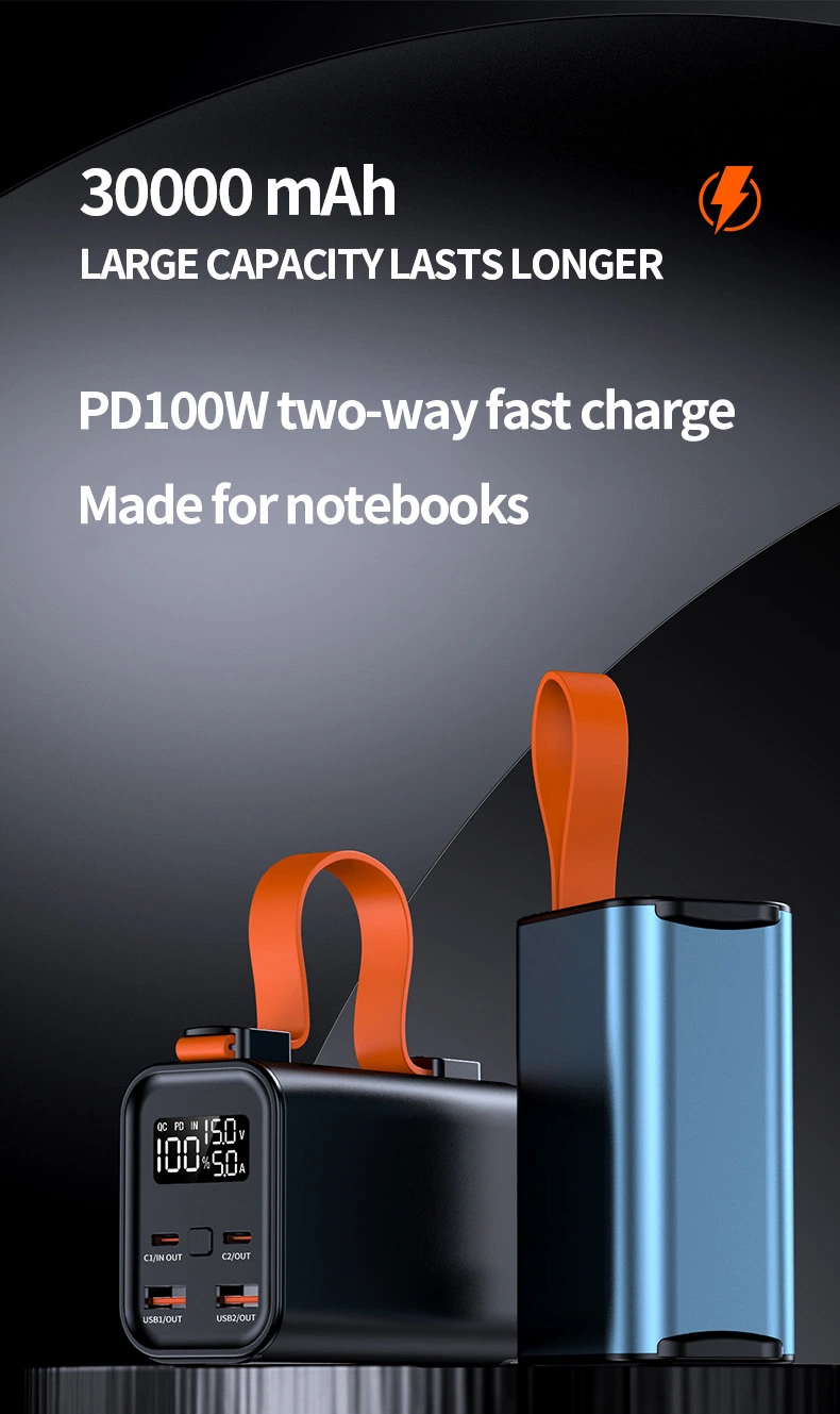 Lithium Ion Battery 100W Portable LiFePO4 Power Bank Energy Storage Rechargeable Mobile Phone Charger