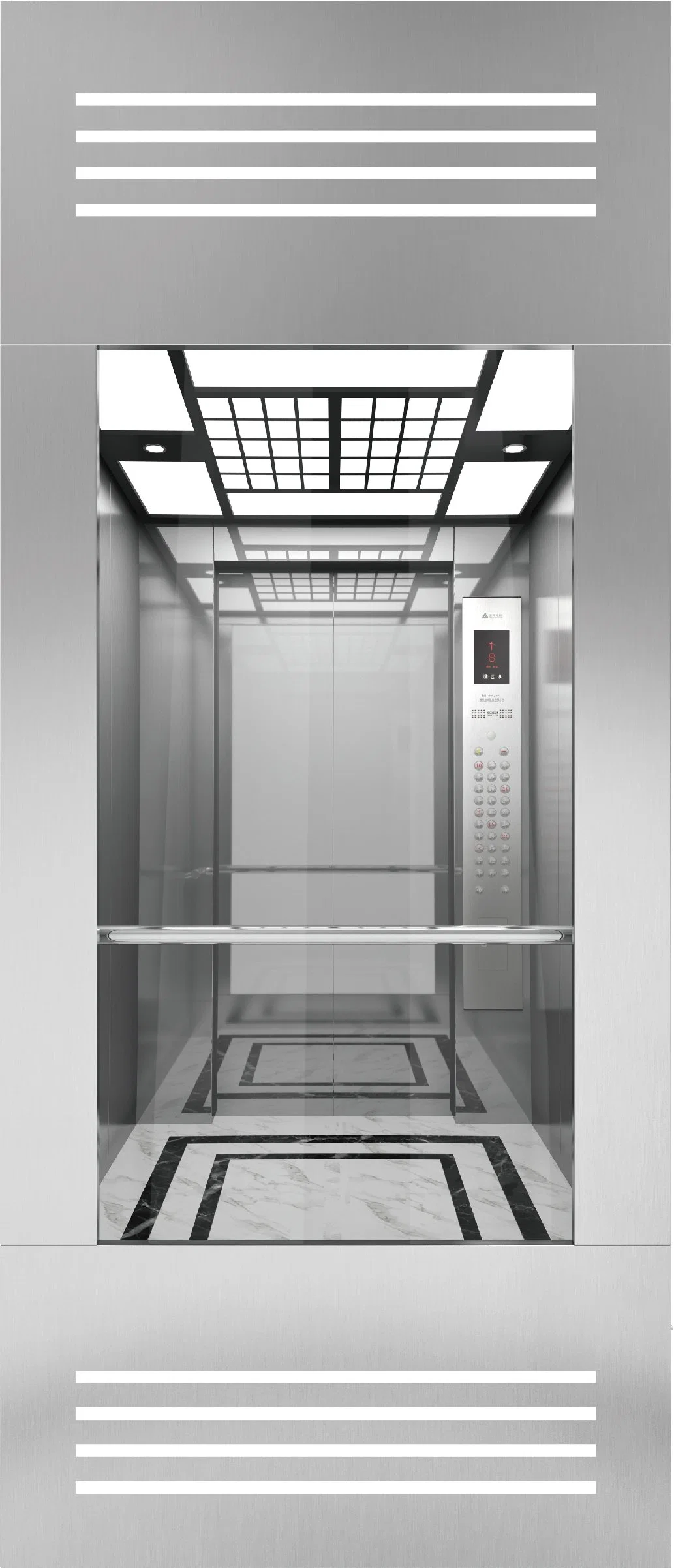 1000kg 13 Persons Full Glass Sightseeing Passenger Elevator