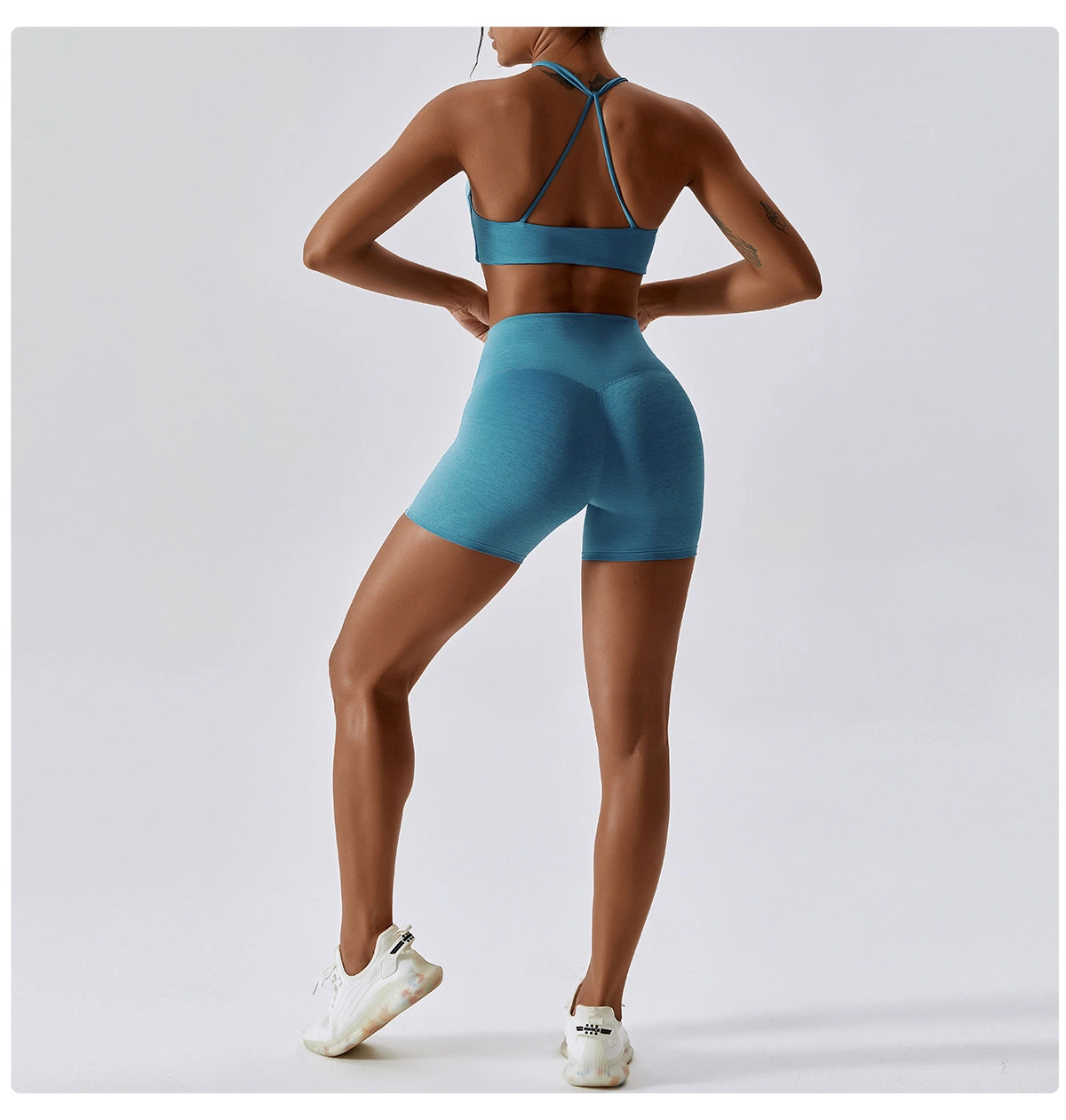 Mejor Venta de ropa deportiva Gym Fitness Yoga se adapta a conjunto Backless sujetador deportivo estilo de giro Sexy Athletic Active Wear 2 Piezas entrenar