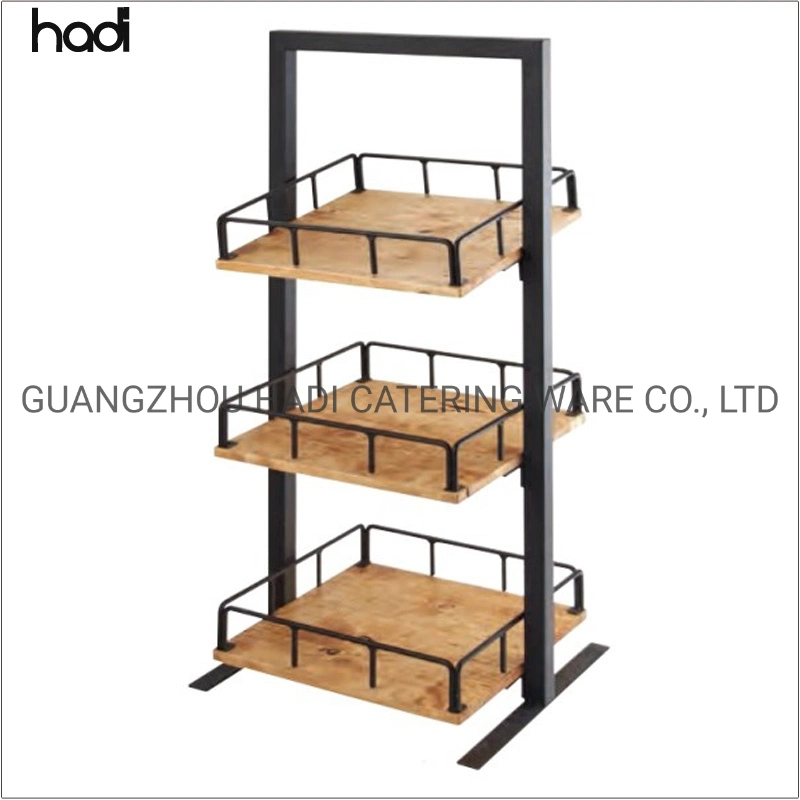 Cheap Hotel Supplies Wholesale/Supplier Afternoon Tea Stand Dessert Decorators Buffet Food Display Stand Bulk Wooden Food Display Shelf