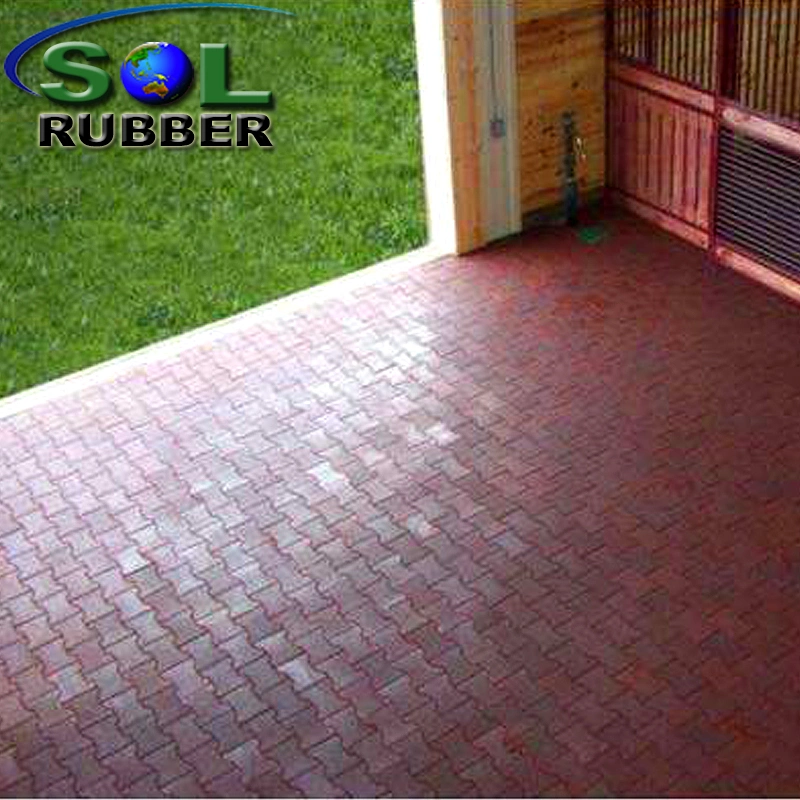 100% Recycled Interlocking Horse Barn Rubber Brick Pavers