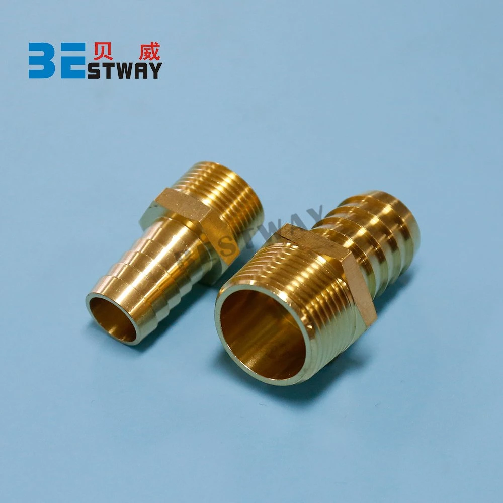 Bwva 1/8'' NPT to 1'' Brass Straight Hose Barb Fitting