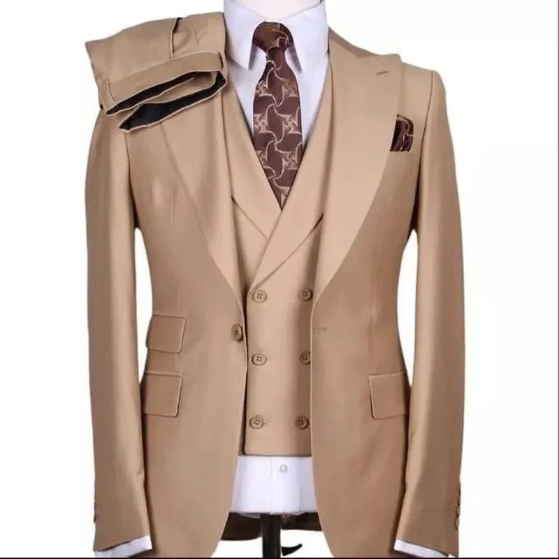 Tailor-Made Premium Men's Suit Set with Slim Fit, Printed Double-Breasted Coat - Ideal for Daily Wear