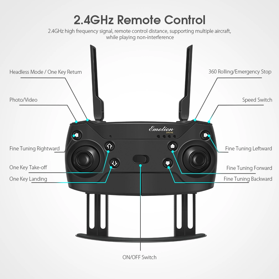 Wi-Fi com modo de retenção de câmara HD de grande angular, drone dobrável