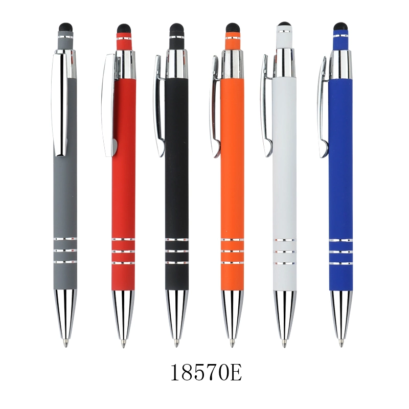 Gift Supplier Personalized Soft Rubberized Aluminum Metal Touch Screen Pen