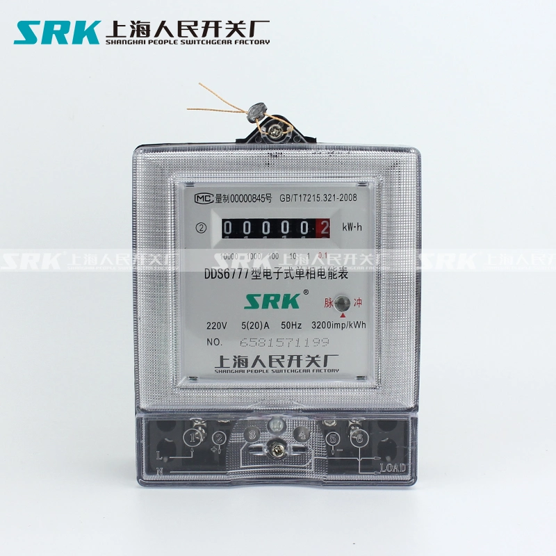 Dds6777 Fábrica OEM Monofásico Dígitos Display Analógico Medidor de Energia Watt-Hora Kwh