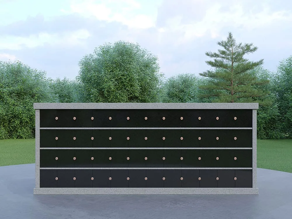 Rectangle Shape Granite Columbarium with 24 Niches, 36 Niches and 72 Niches