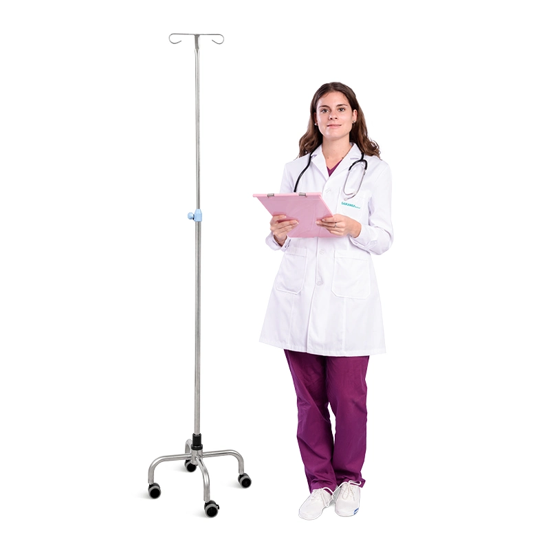 Skh041 (8) Hospital Lighting Telescopic I. V. Pole with Hooks