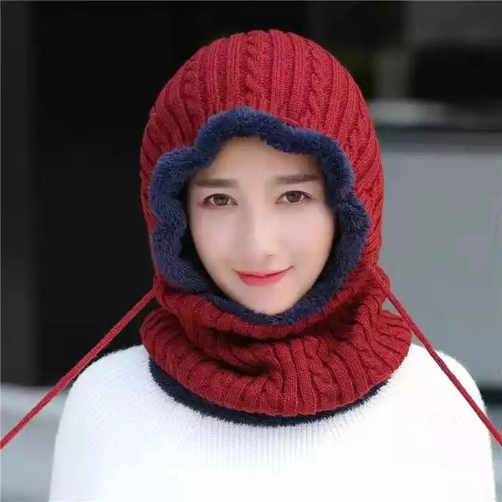 Wholesale/Supplier Ski Mask Soft Warm Beanie Windproof Thicken Knitted Beanie Scarf Set