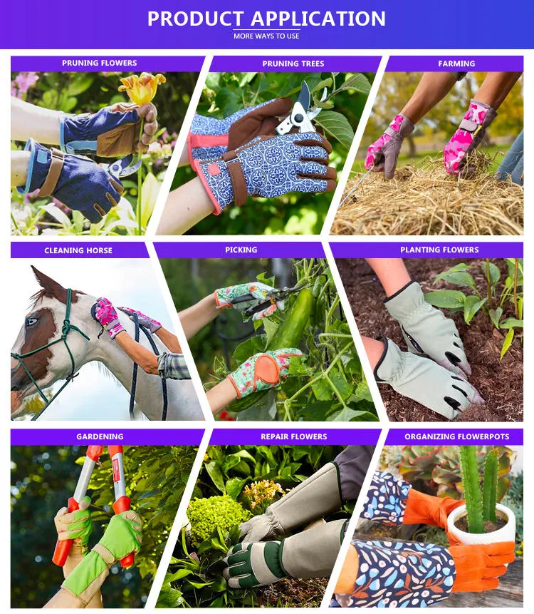 Flexibler Griff Wasserdichte Leder Druck Gartenarbeit Graben Handschuhe Thorn Proof Für Rosen