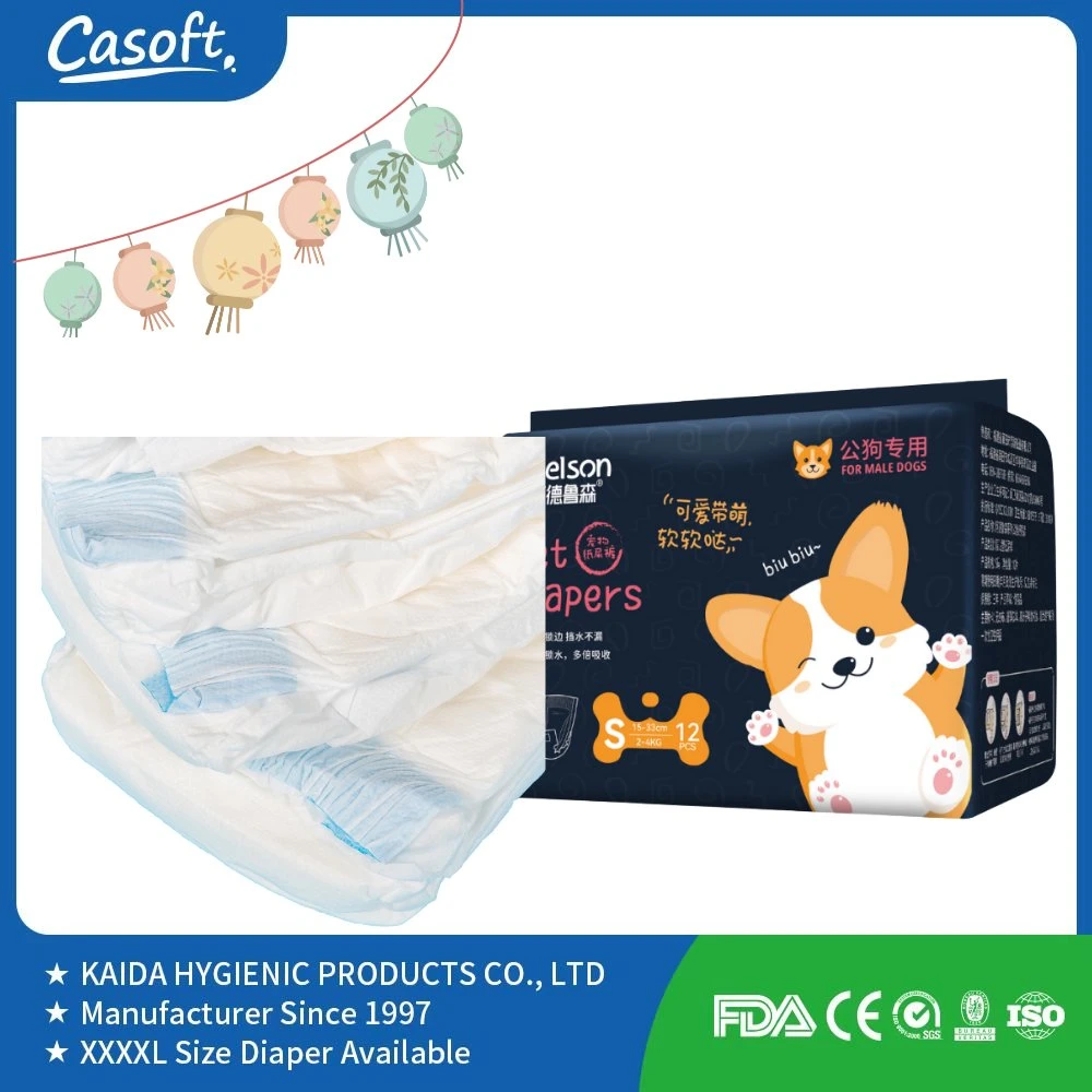 Casoft Manufacturer Wholesale/Supplier Super Absorbent Leak Proof Dono Disposable Dog Diapers for Male