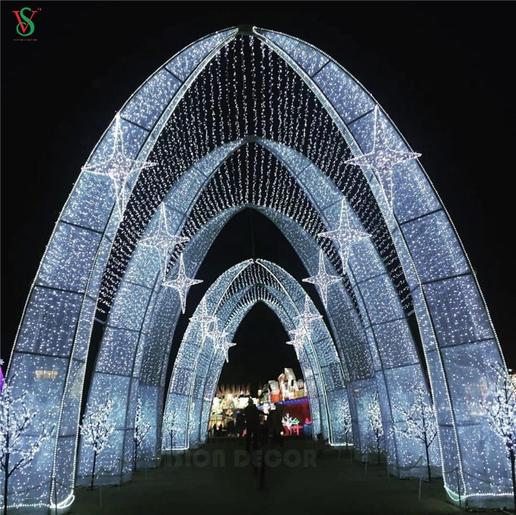 3D decoración de Navidad nueva y personalizada para exteriores luces de arco de tema grande