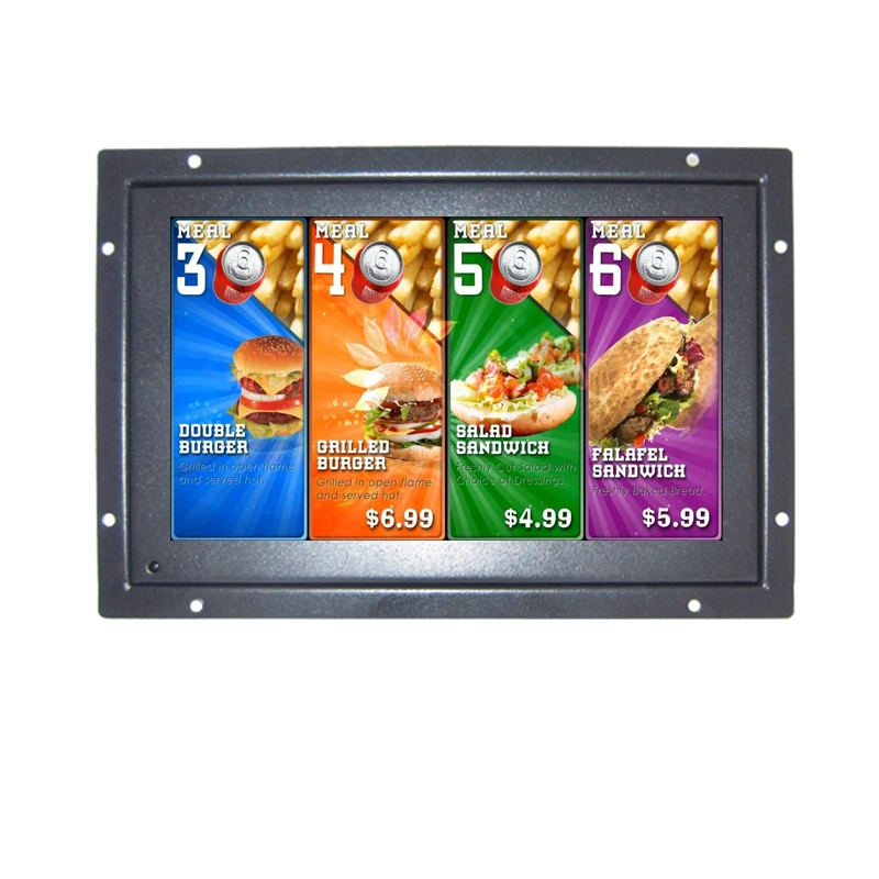 Alto brilho 12polegadas LCD/LED monitor de ecrã táctil de estrutura aberta