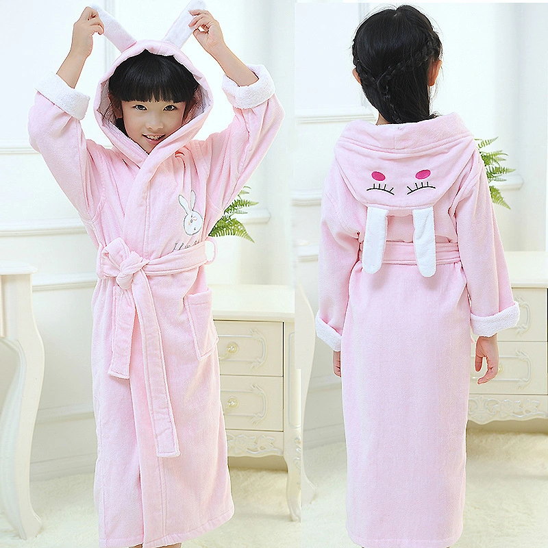 Pure Cotton Child Bathrobe Cute Thicken Winter Kid Bath Bathing Suits Non Chemical Fluorescer