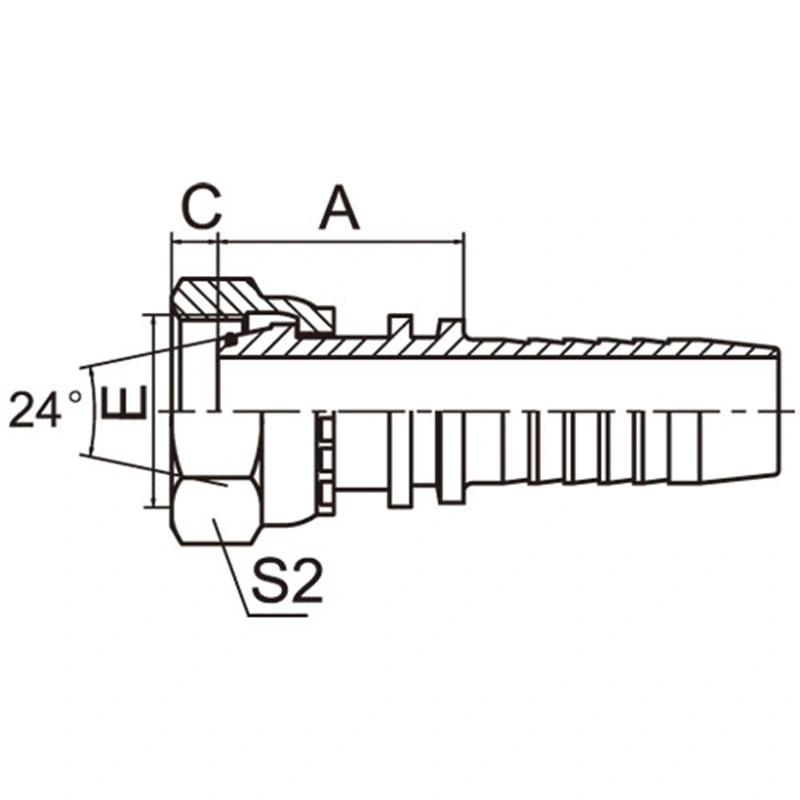 Carbon Steel Straight Female Metric Swivel Fitting