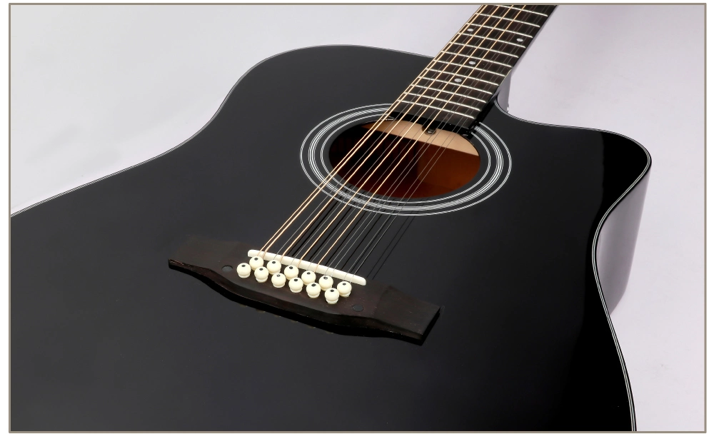 12 Cordes de guitare acoustique de la Chine usine personnalisée le commerce de gros de la guitare acoustique électrique