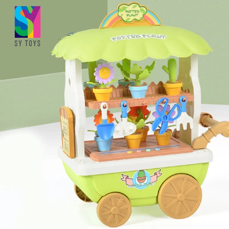 Sy Multifunctional Electric Children Play DIY Garden Flower Trolley Car Toy