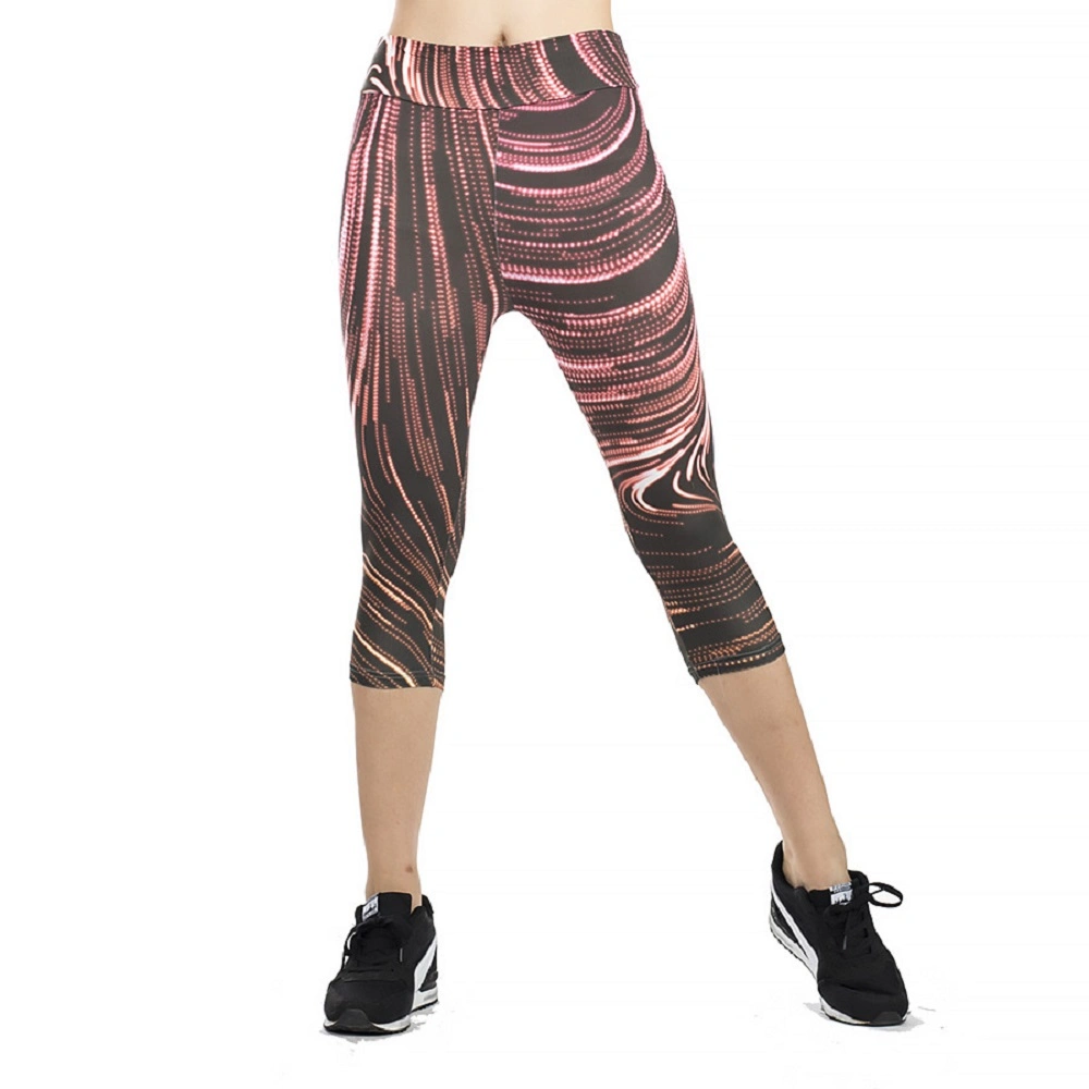 Women Yoga Capris Power Flex Running Pants Workout Leggings Sports Wear Wbb10633