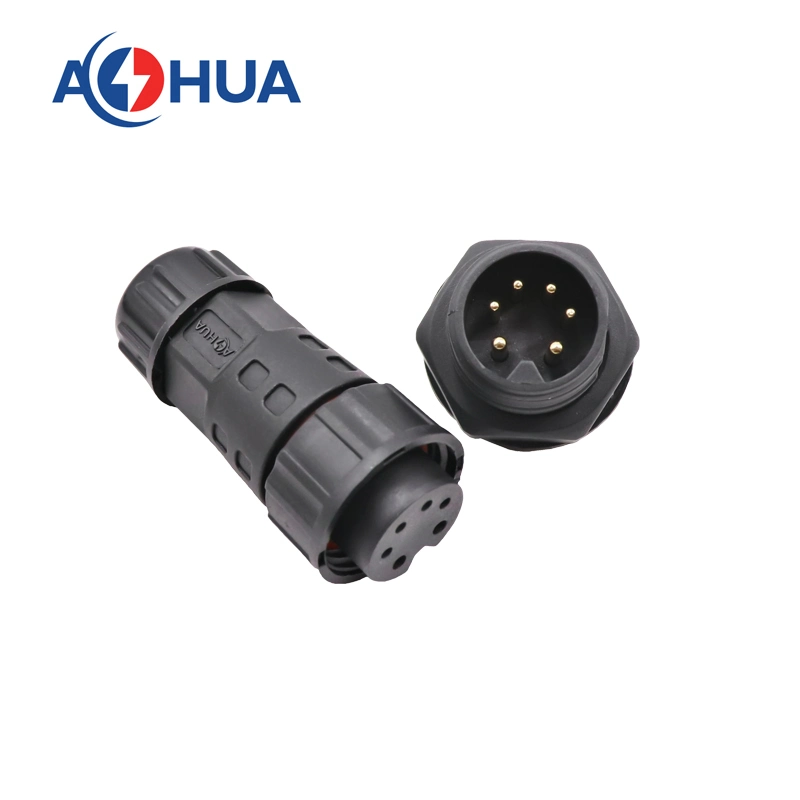 Aohua Waterproof Front Panel Mount 2+4 Pin M20 PCB Connector