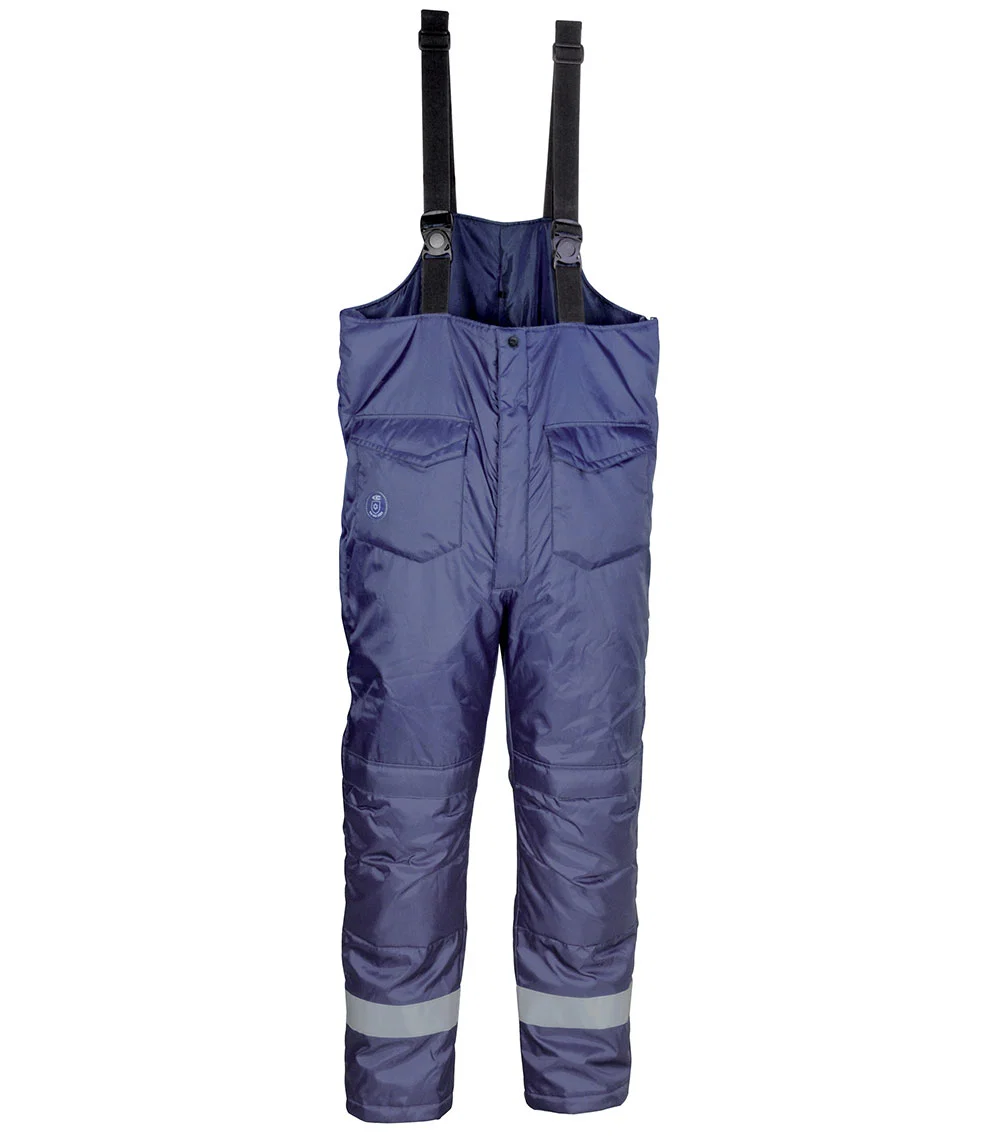Latest Style Men Hi Vis Polyester Navy Blue Contrast Bib Cargo Pants Uniform Work Trousers for Men