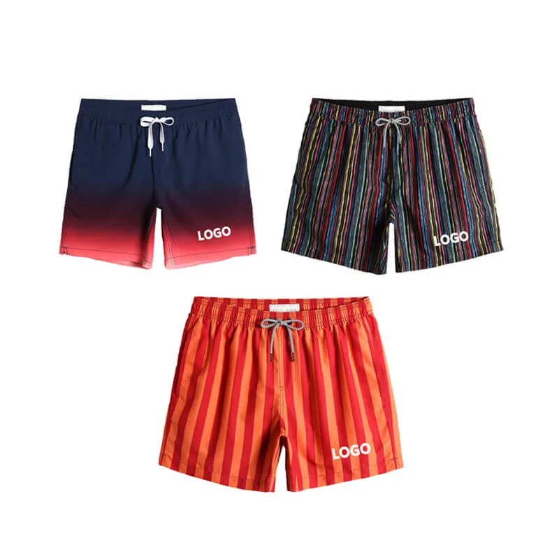 Trunks de natación personalizada hombres cordón elástico cintura elástica Surf ropa de playa Pantalón corto de surf con bolsillo lateral