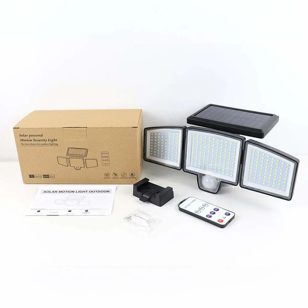 Bewegungssensor IP65 3 Köpfe Spot Solar Flood Security Lights