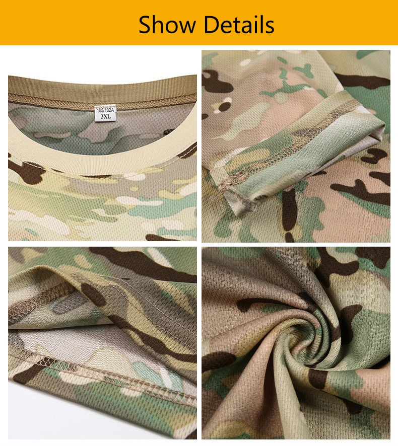 High quality/High cost performance  Customized Men Quick Dry T-Shirt Mil Style training Camouflage Cotton Clothes Men Combat Short Sleeve Tactical T Shirt
