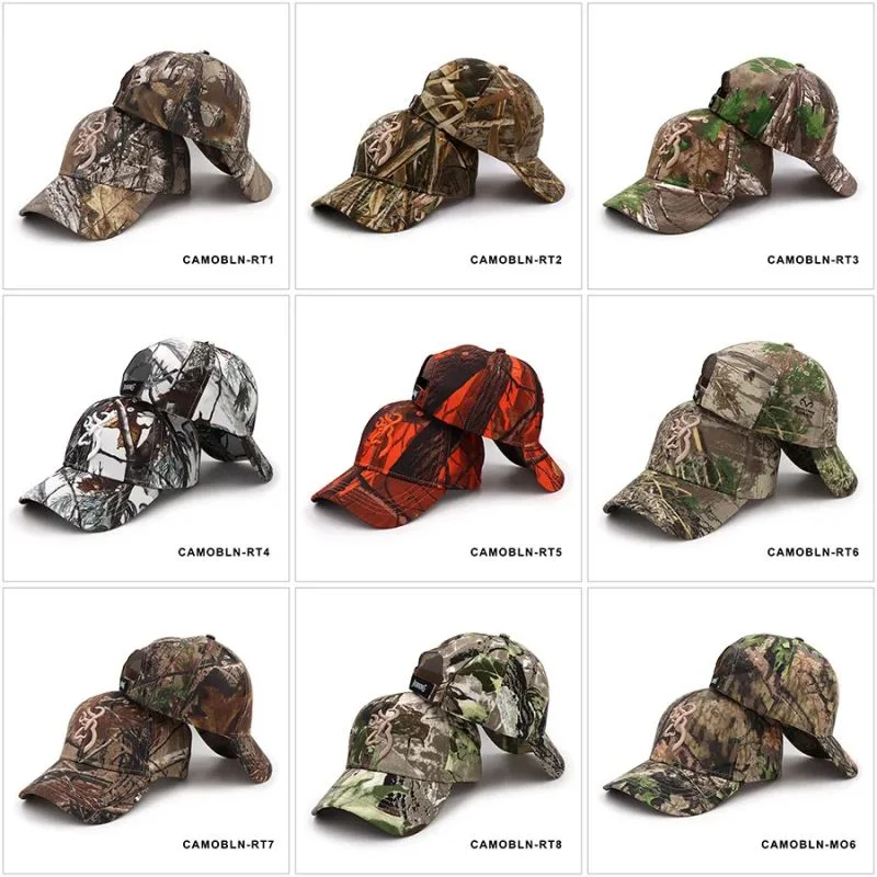 Camouflage Hat Novo Camo Boné Tampas de pesca homens Piscina caça selva de camuflagem Chapéus Bionic Camouflage