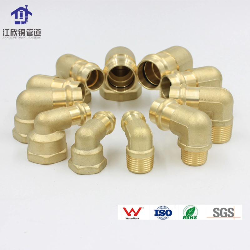 Brass Press Thread Elbow Wall Plate Clamp Pipe Fitting Refrigeration