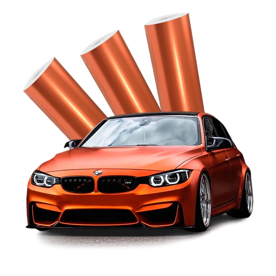 High quality/High cost performance  Super Self Adhesive Wild Orange Pet PVC Car Body Vinyl Wrap Film