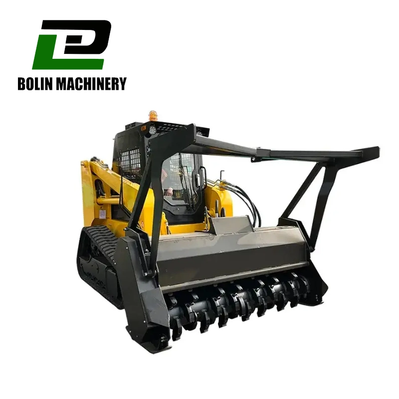 Diesel/Gasoline Engine Skidsteer Mini Skid Steer Loader Track Loader Wheel Loader with Lawn Mower/Trencher/Digger/Chipper/Sweeper/Driller