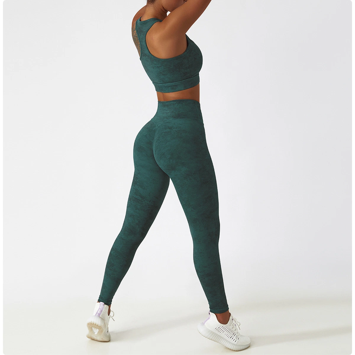 La mujer pantalones de yoga gimnasio elaborar prendas de vestir Push up Leggings elásticos de cintura alta Pantalones Femeninos TIE DYE Leggings establece las prendas de vestir