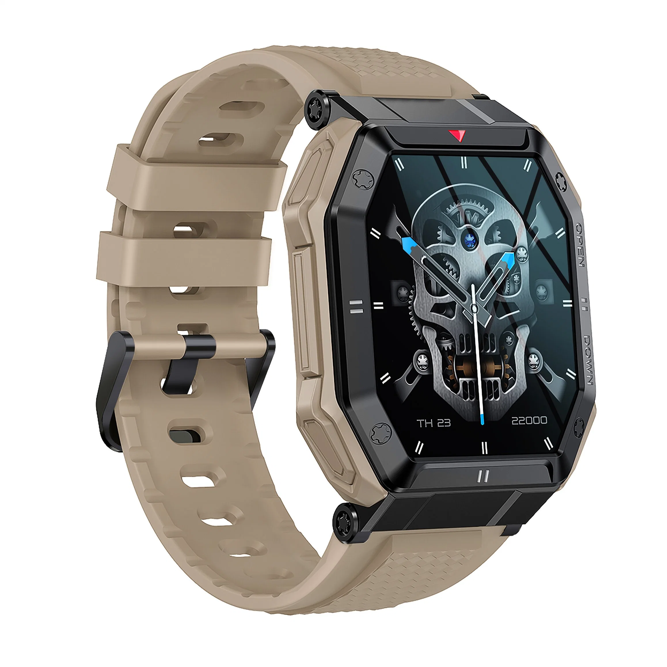 Prix de gros Nouvelle arrivée Montre intelligente sportive pour hommes à bracelet lecteur de musique étanche à écran tactile complet avec appel BT, grande batterie K55.