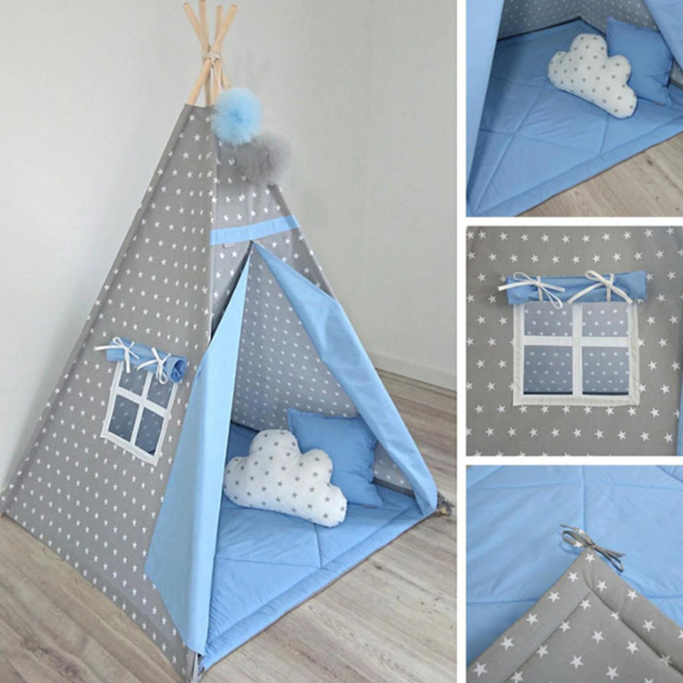 Teepee Tent for Kids, Play Tent for Boy Girl Indoor & Outdoor, Toddler Girls Boys Canvas Tipi Tents