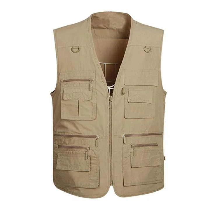 Multi-Pocket Journalist Cotton Fishing Photography Vest Cotton Work Vest