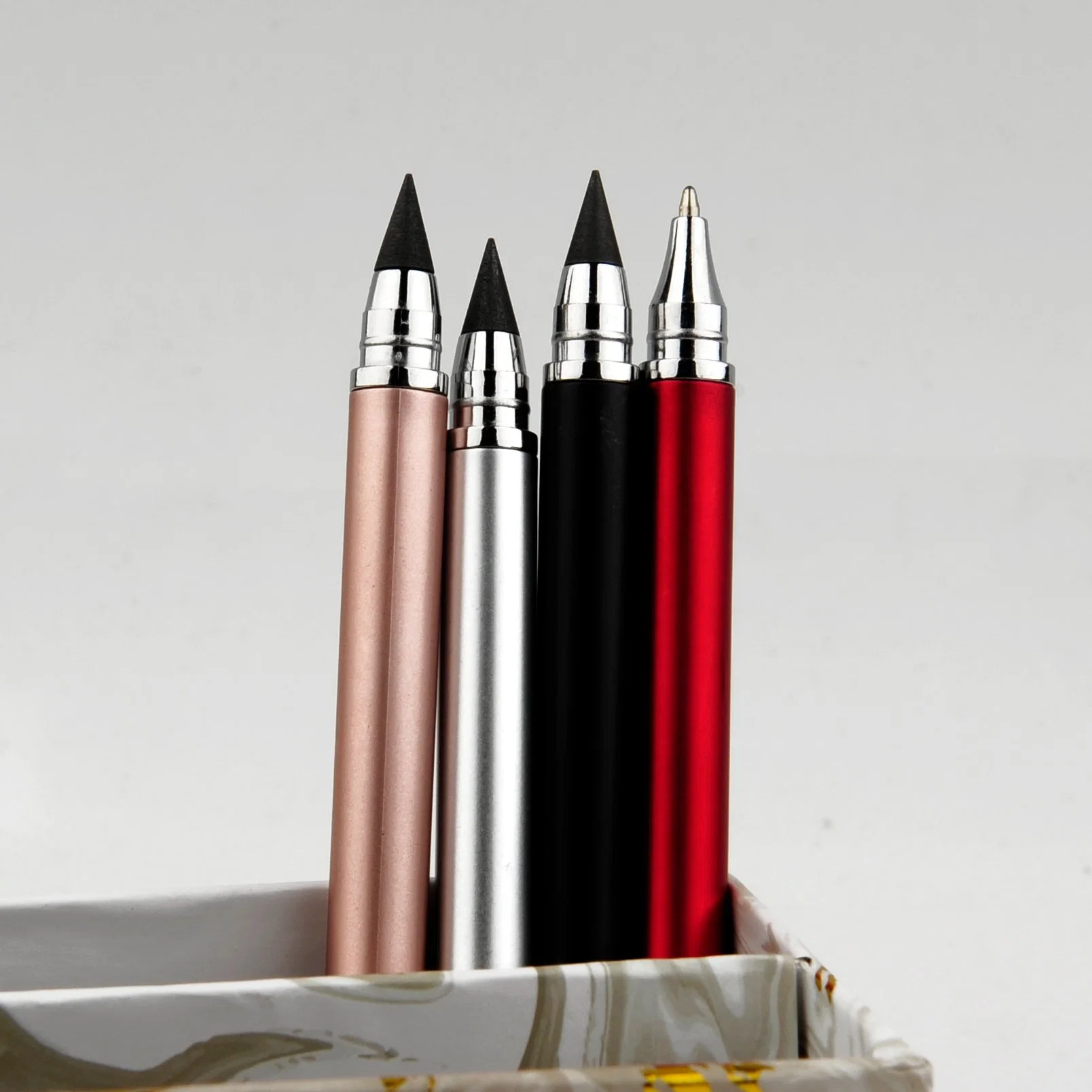 2 en 1 stylo à bille en plastique personnalisé promotionnel crayon sans encre