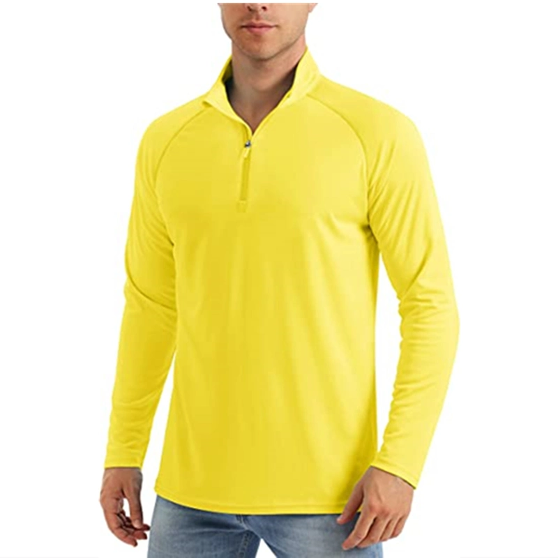 Mens Zip Pullover T-Shirt Men's Quarter Zip Tops Men's T-Shirt