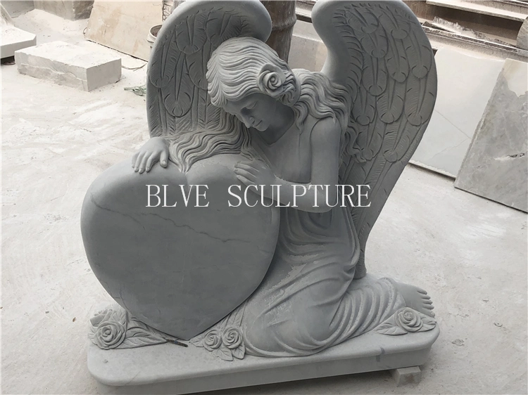 Tombstone/Headstone Marble Sitting Weeping Angel Statue Sculpture Mts-01