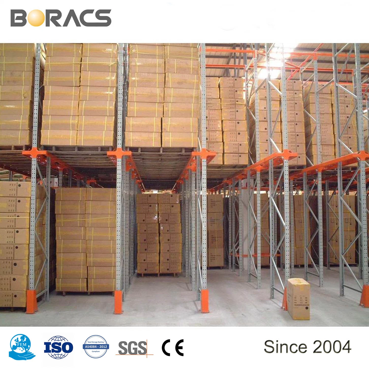 Sistema de apilado de Palets accionamiento en estantes metálicos capa de acero pesado Equipo logístico de Rack de almacén de servicio