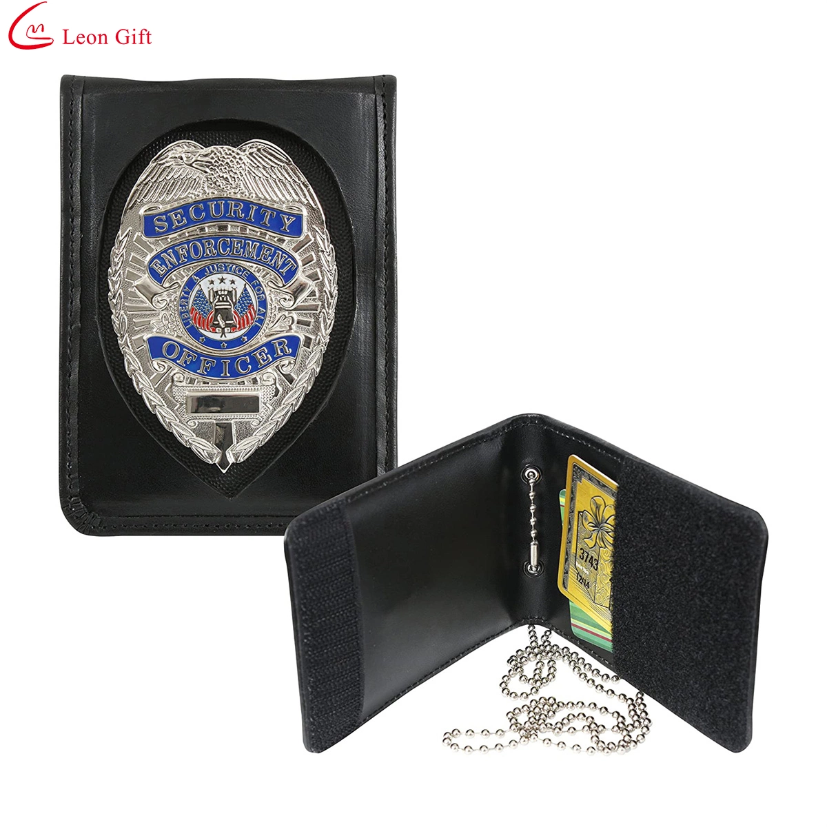 Sedex BSCI Certified Factory Custom Logo Souvenir Metal Detective Officer Sheriff Security Identity Military Collar Pin Police Badge Wallet Leather Police Badge