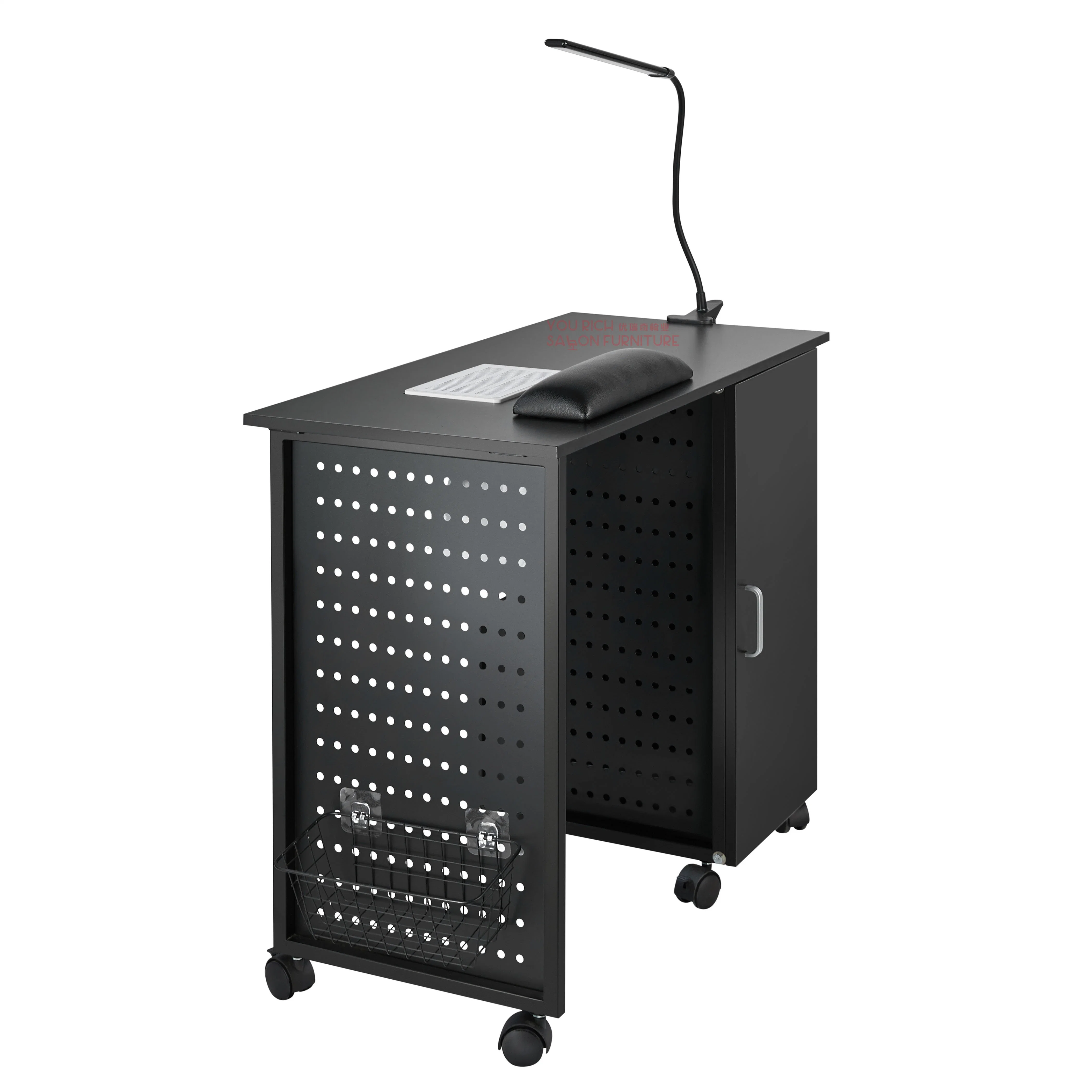 Classic Makeup Table Portable Trolley with Fan Manicure Table for Nail Salon Shop