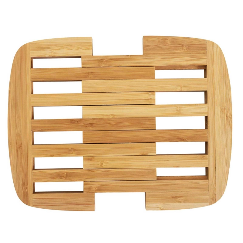 Aveco Vente en gros Platemats en bois extensible en bambou en trois-tétines Coasserole Pot Heat Table résistante pour la maison